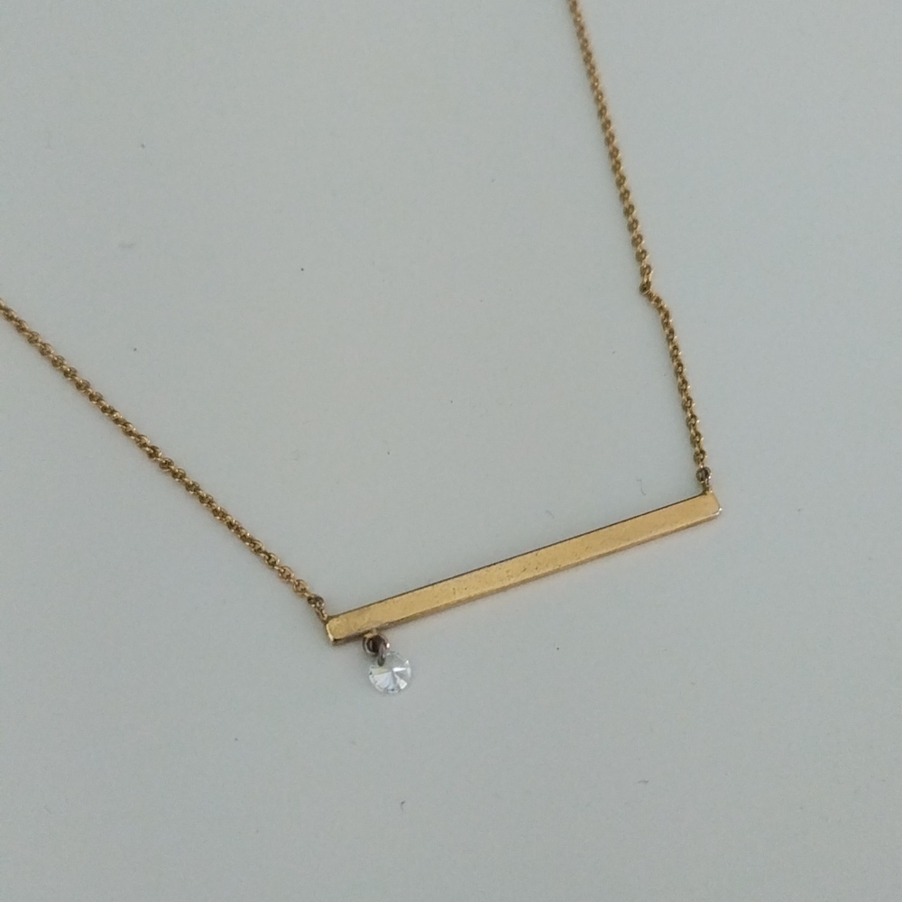 Gold bar crystal Anthropologie choker necklace